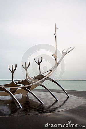The Sun Voyager in Reykjavik, Iceland Editorial Stock Photo