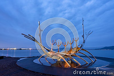 Sun Voyager Viking ship in Iceland Editorial Stock Photo