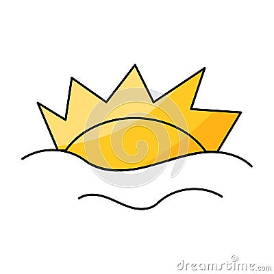 sun warm shine summer clouds icon element Vector Illustration