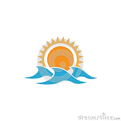 Sun wave logo Stock Photo