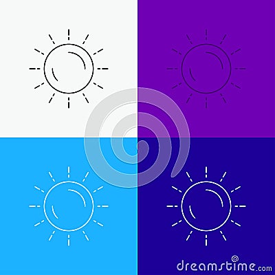 sun, weather, sunset, sunrise, summer Icon Over Various Background. Line style design, designed for web and app. Eps 10 vector Vector Illustration