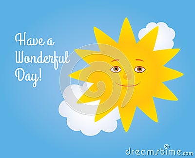 Sun a wonderful day Vector Illustration