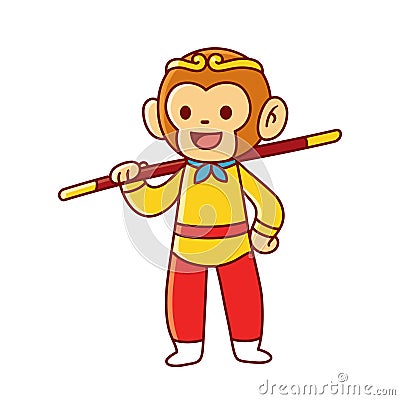 Sun Wukong, Monkey King Vector Illustration