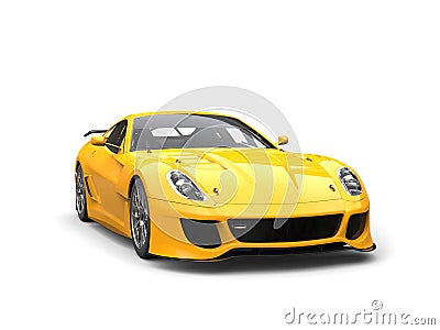 Sun yellow urban sports car - studio shot Stock Photo