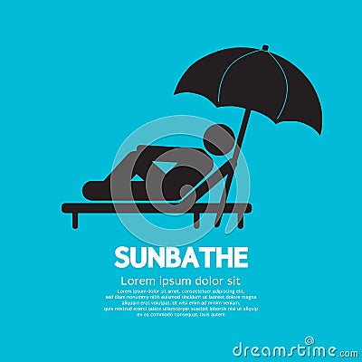 Sunbathe Black Vector Illustration