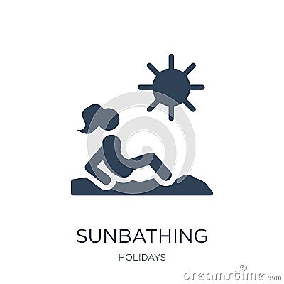 sunbathing icon in trendy design style. sunbathing icon isolated on white background. sunbathing vector icon simple and modern Vector Illustration