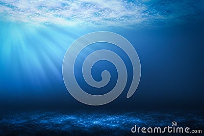 Sunbeam Abstract underwater backgrounds in the sea. Stock Photo