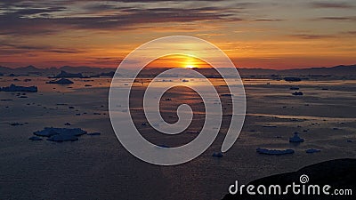 Sunbeam on the arctic ocean Stock Photo