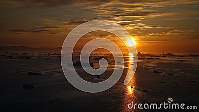 Sunbeam on the arctic ocean Stock Photo