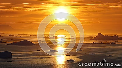 Sunbeam on the arctic ocean Stock Photo