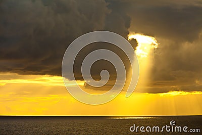 Sunbeam and ocean Stock Photo