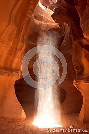 Sunbeam in Upper Antelope Canyon, Arizona, USA Stock Photo