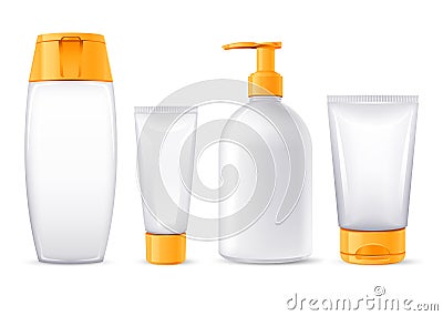 Sunblock lotions collection Vector Illustration