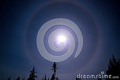 Sunbow with blue sky Stock Photo