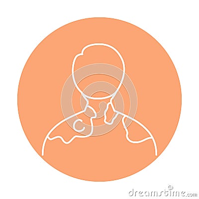 Sunburn skin color line icon. Human diseases. Vector Illustration
