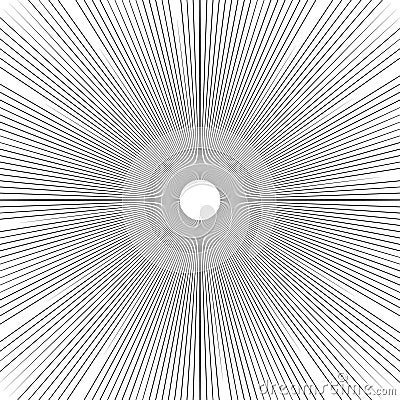 Sunburst background thin radial lines vector. Vector Illustration