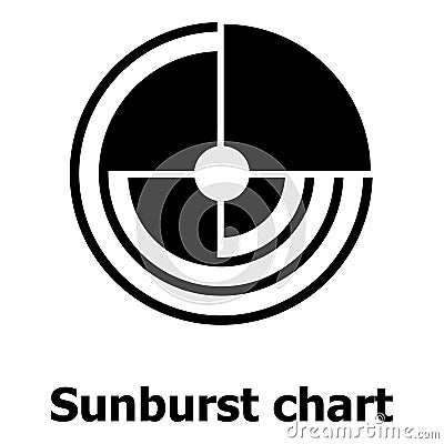 Sunburst chart icon, simple style. Vector Illustration