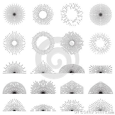 Sunburst collection Vector Illustration