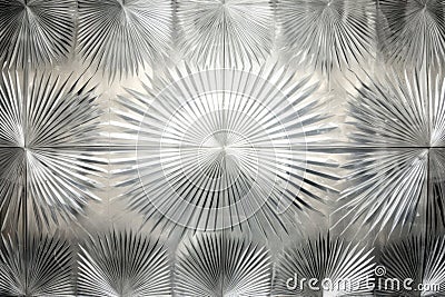 sunburst pattern etched on a sheet of glass Stock Photo