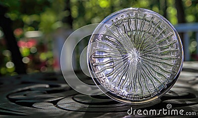 Sunburst Pattern in Heavy Glass Stock Photo