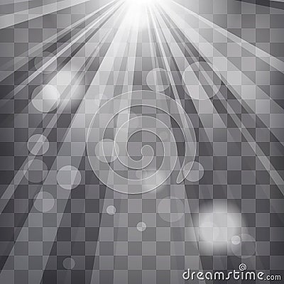 sunburst rays with blur lights on chequered background Vector Illustration