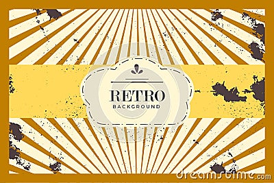 Sunburst retro colors background, vintage background for painting interior cover wallpaper with grun With texture Premium Quality Vector Illustration