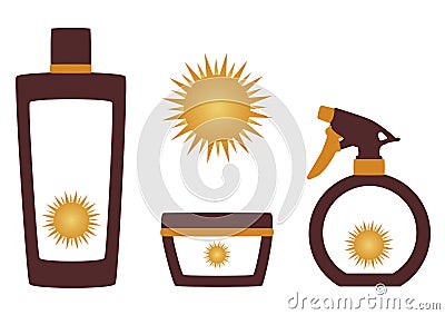 Suncare products Vector Illustration