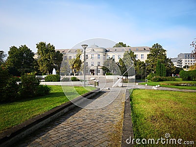 Sunclock in the empty square in front of the University Editorial Stock Photo