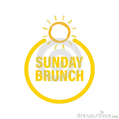 Sunday brunch sign, label. Vector stock illustration Vector Illustration