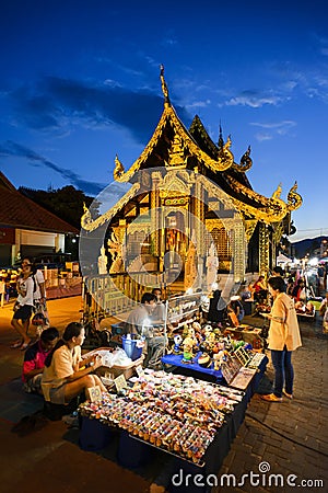 Sunday market walking street. Editorial Stock Photo