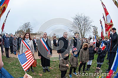 St Julien Les Metz, October 17, 2019. 75th anniversary of the liberation of Metz by the 95th division United States Editorial Stock Photo