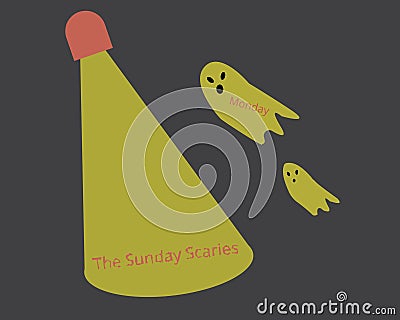 The Sunday Scaries are the heavy sense of anxiety and dread that sets in on Sunday afternoon as you look toward the workweek ahead Vector Illustration