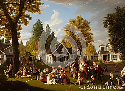 Sunderland Association Of Neighbors neighborhood in Portland, Oregon Stock Photo