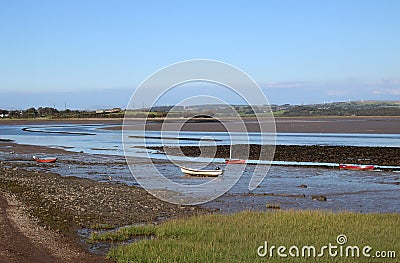 Sunderland Point boats River Lune, Lancaster Editorial Stock Photo