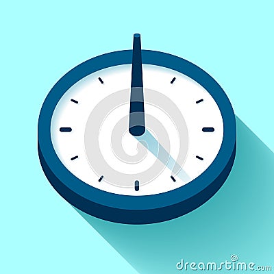 Sundial Clock icon in flat style, timer on color background. Business watch. Vector design element for you project Vector Illustration