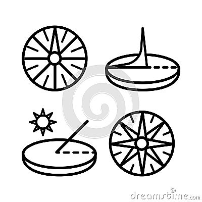 Sundial icon set Vector Illustration