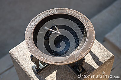 Sundial made in the era of Joseon Dynasty and displayed in Gyeongbokgung Stock Photo