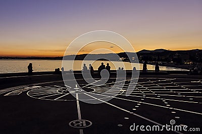 Sundial in Nice, France: French Riviera Editorial Stock Photo