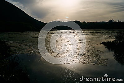 Sundown over cantabria nature and beauty Stock Photo