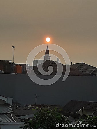 Sundown over Jakarta Stock Photo