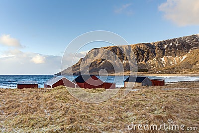 Sundown over Lofoten Islands Stock Photo