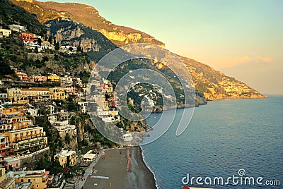 Sundown in Positano Stock Photo