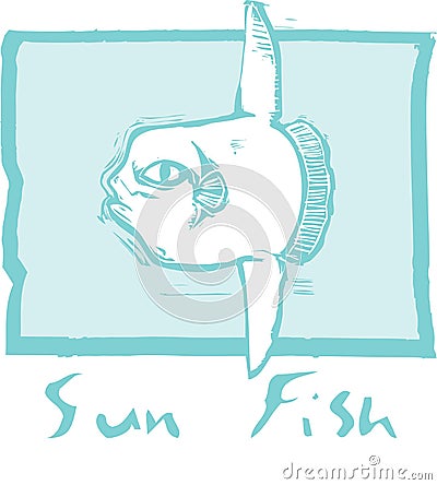 Sunfish in Blue Vector Illustration