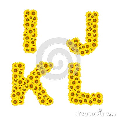 Sunflower alphabet Stock Photo