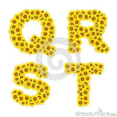 Sunflower alphabet Stock Photo