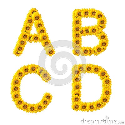 Sunflower alphabet Stock Photo