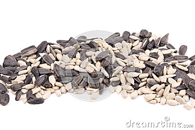 Sunflower black and peeled seeds mix. Stock Photo