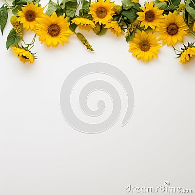 Sunflower border for a creative and artistic endeavor Stock Photo