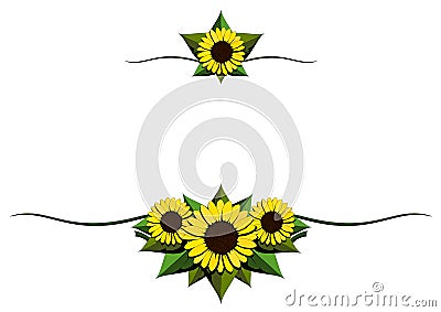 Sunflower cartoon background Stock Photo