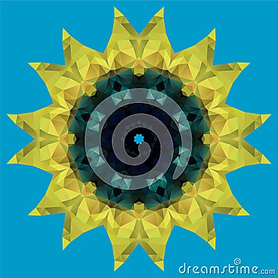 Sunflower crystal illustration Vector Illustration